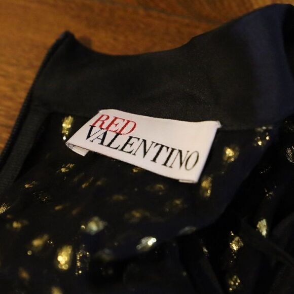 NWT Red Valentino Silk Metallic Polkadot Holiday Dress Sz 6 - Picture 4 of 8